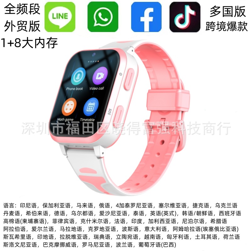 Transfronterizo 4G todo Netcom A73E teléfono inteligente para niños reloj de video llamada posicionamiento GPS inglés multi-país WiFi