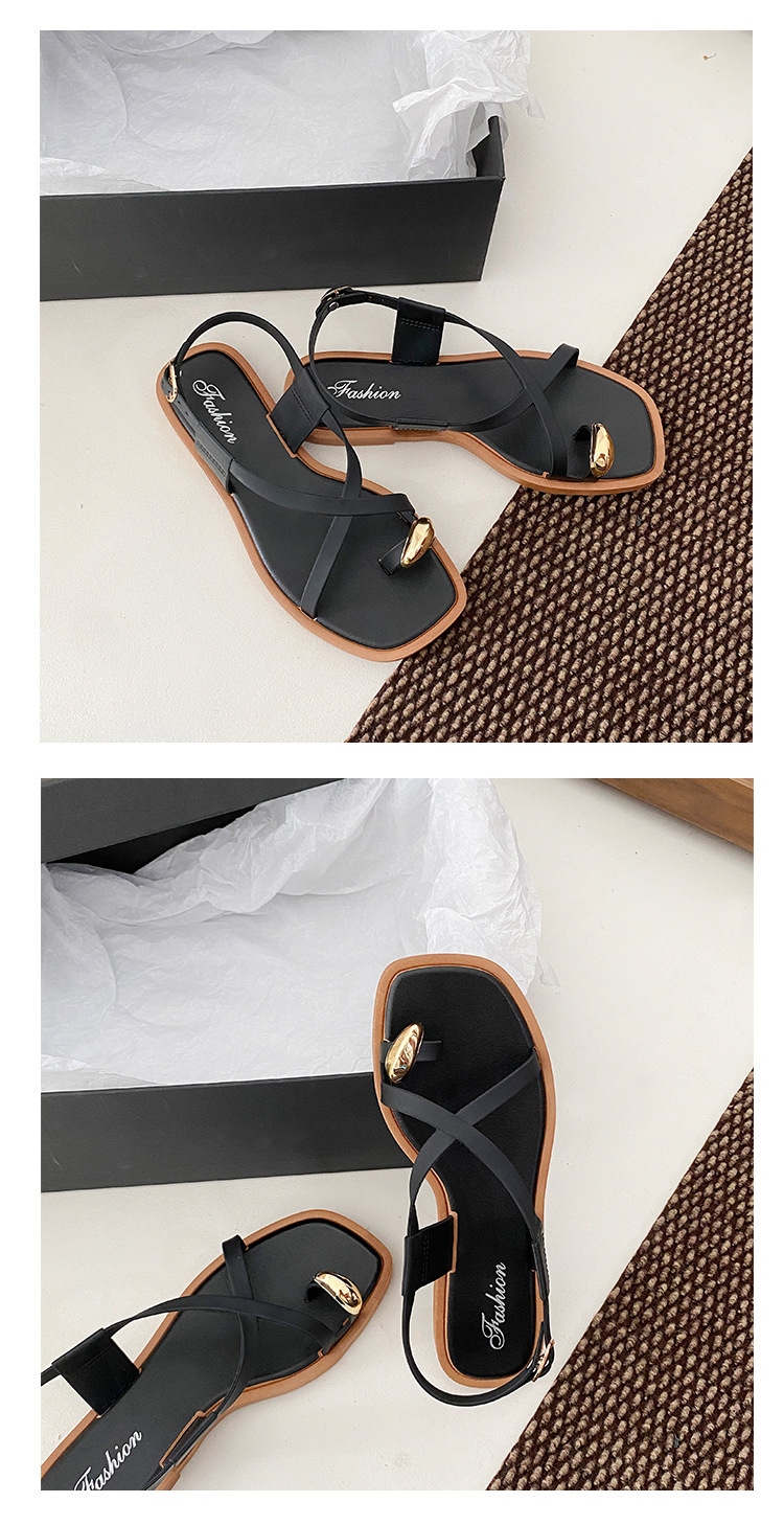Roman-style Women's 2026 Summer New Model, Outdoor Wear, Non-slip, Trendy Hollow-out Flat PVC Thong Sandals For Women_vogvips.com