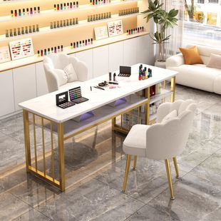 Nail Art Table Fashion Cyber Popular Light Luxury Nail Art Table Nordic Rock Plate Bar Table Japanese Style Nail Art Shop Single Double Nail Art Table