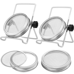 70mm/86mm Mason Bottle Germination Cap Set 304 Stainless Steel Wide Mouth Label Mason Bottle Matching Strainer Cap