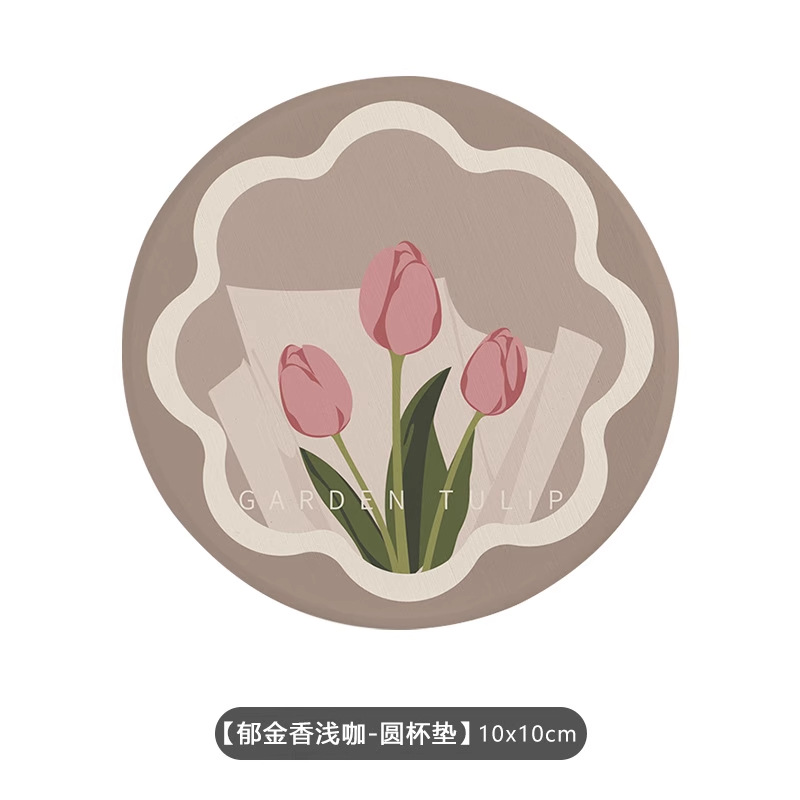 Posavasos de café de oficina de dibujos animados, posavasos de escritorio, posavasos de agua redondos, almohadillas absorbentes de agua de barro de diatomeas, encimera de secado rápido