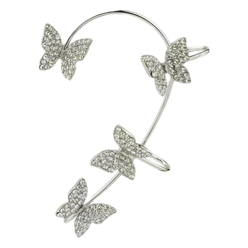 Exquisite Butterfly Ear Hanging Super Fairy High-end Ins Style Ear Holes One-piece Ear Clip Light Luxury Women's Earrings