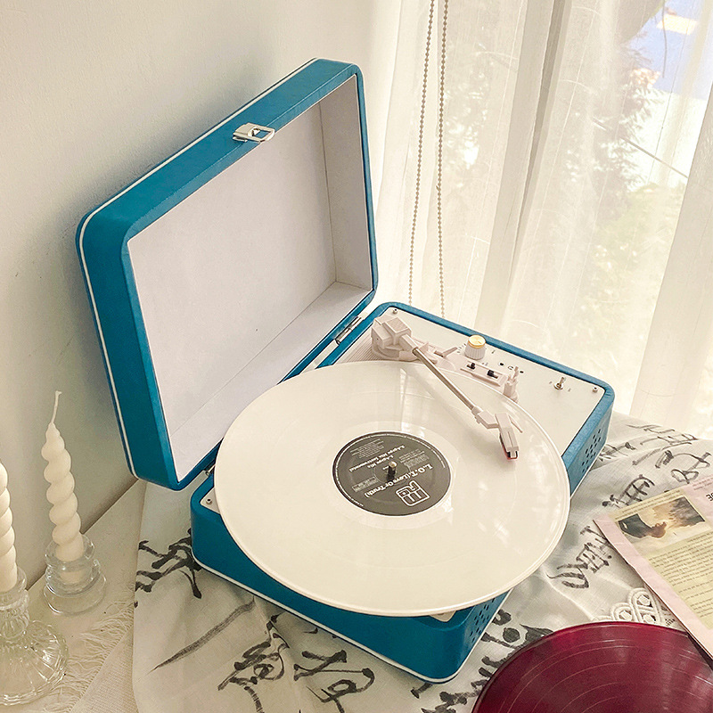 New Product Multifunction Living Room Retro Record Player Portable Gift Wireless Bluetooth Speaker Turntable