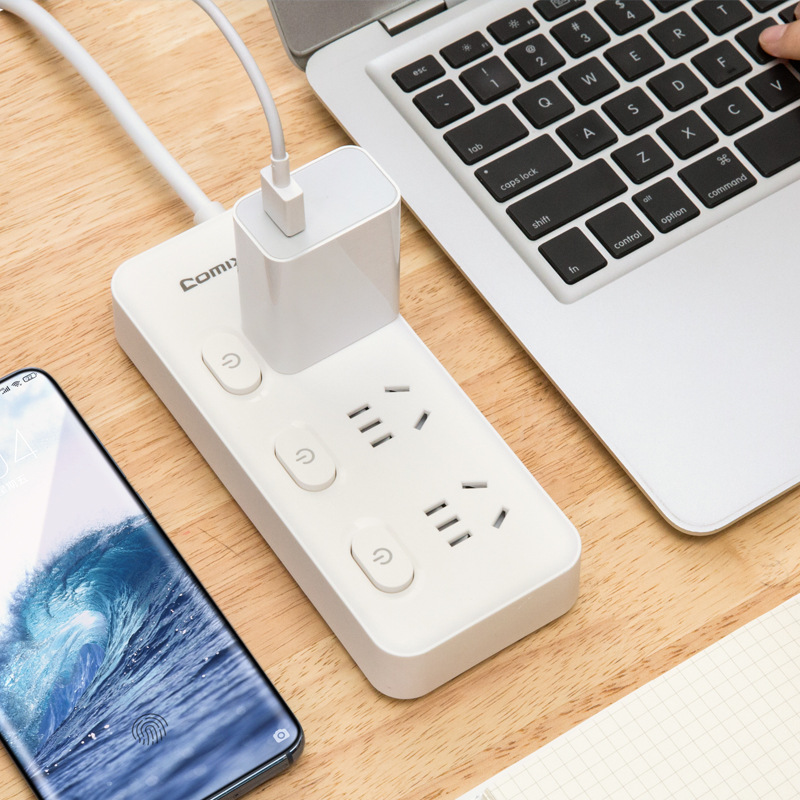 齐心 LCE-1528F 延长线插座 3位15孔分控 全长3.0米