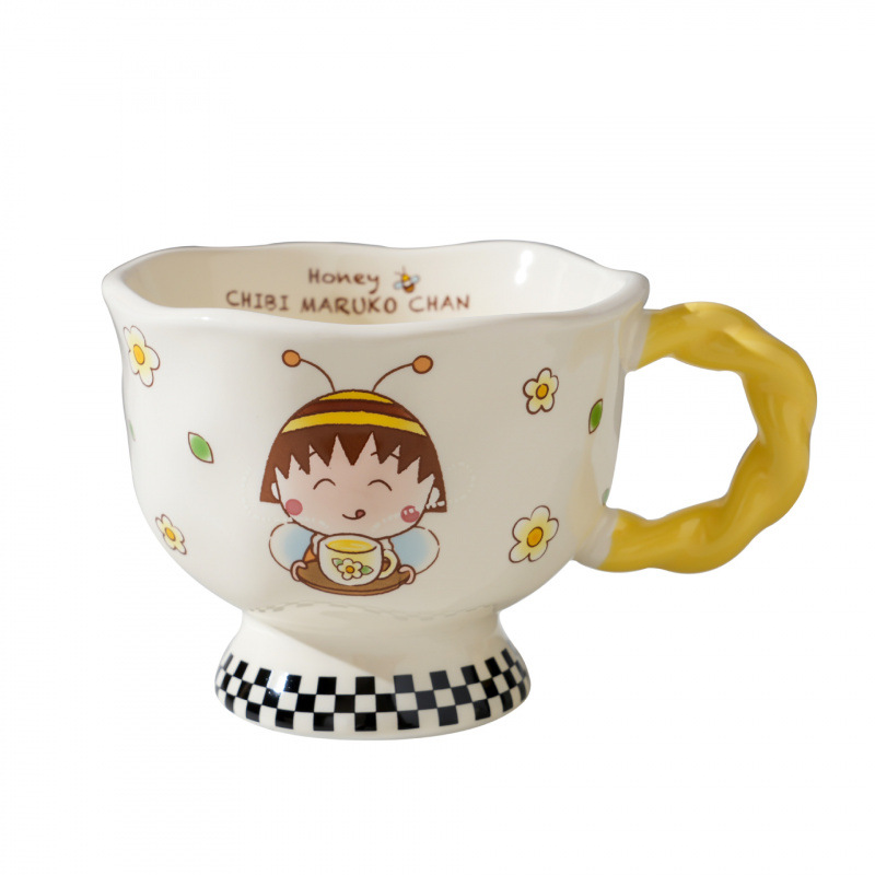 Fábrica directa de tazas de cerámica doméstica cereza bola taza de marca conjunta para chicas lindas tazas de agua autorizadas auténticas