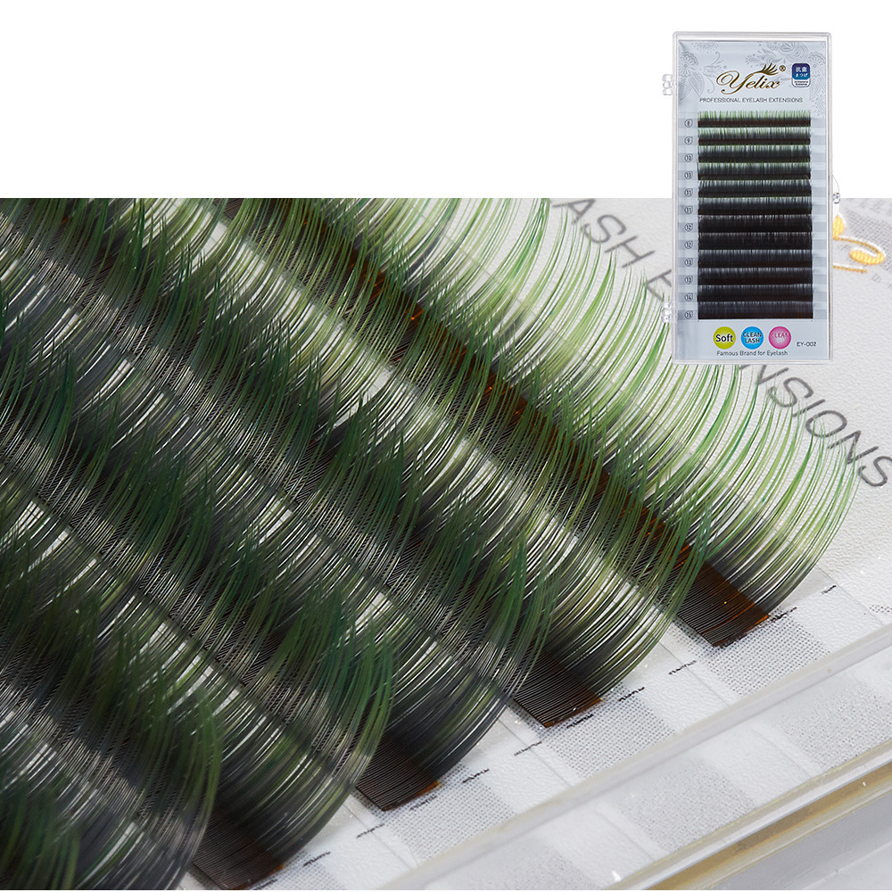 Fábrica de pestañas mezcladas 0.07 pestañas individuales al por mayor color cerrado pestañas falsas pestañas gradientes redondas injerto de pestañas