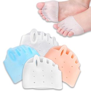 4-Pack Five-Hole Honeycomb Forefoot Pads for Hallux Valgus Big Foot Bone Women's Split-Toe Toe Toe Covers with Five Holes Fixed