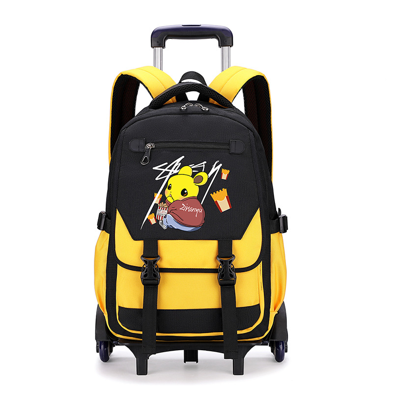 Peces naturales de una pieza de entrega de dibujos animados carro mochila 2-6 Grado de seis ruedas escalera al por mayor imprimible LOGOTIPO