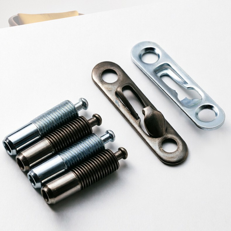 Elastic Invisible Connector for Panel Furniture, Metal Connector Hardware Accessories, Concealed Shelf Support, Two-In-One Slide Buckle