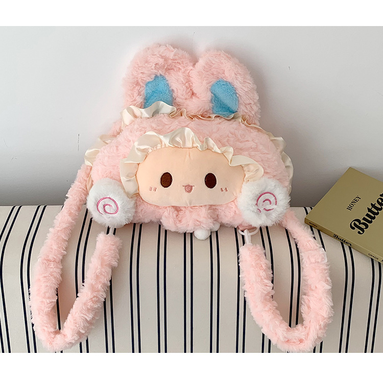 2026 Frühjahrskollektion modischer minimalistischer Trend-Freizeitrucksack mit cartoon-Plüsch süßem Rucksack für Damen
