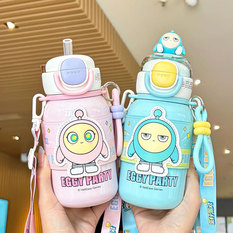 本物のエッグマンパーティーダブルドリンクカップセット魔法瓶カップ 510 ミリリットル女子学生学校ポータブルかわいい魔法瓶カップ水カップ|undefined