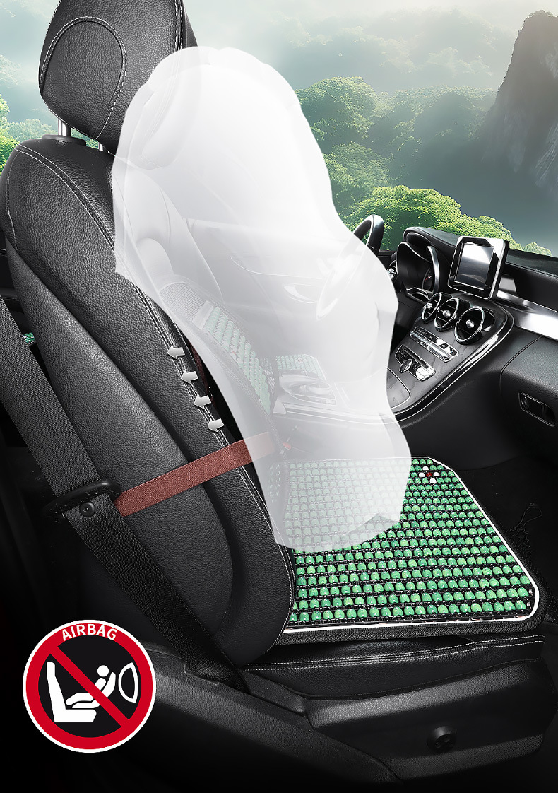 Summer Wooden Bead Headrest and Lumbar Cushion Square Cushion Multi-Piece Set Car Seat Cushion Single Piece Cooling Cushion Seat Cushion Rear Breathable Dropshipping