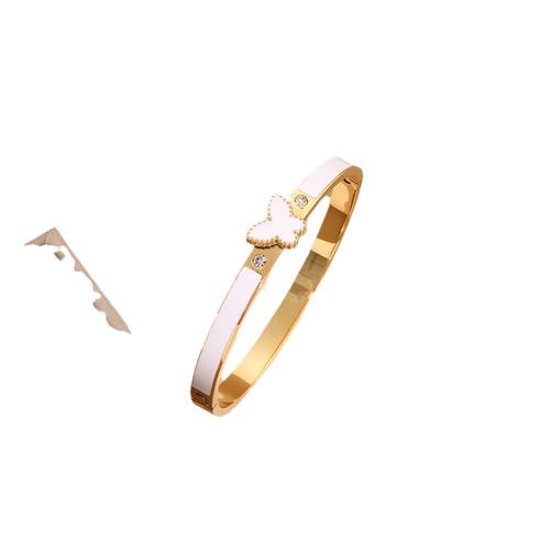 Eurasian cross-border colorfast titanium steel colored oil butterfly bracelet, temperament versatile personalized light luxury jewelry accessory