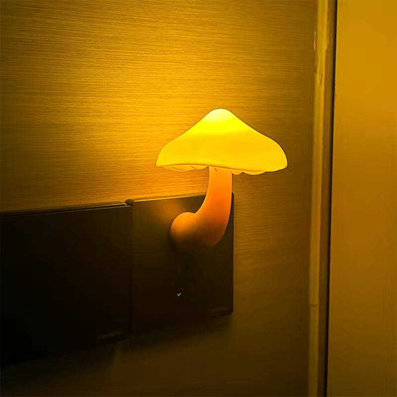 ナイトセンシングキノコインナイトライト LED プラグイン寝室のベッドサイド睡眠光制御センサーナイトライト|undefined