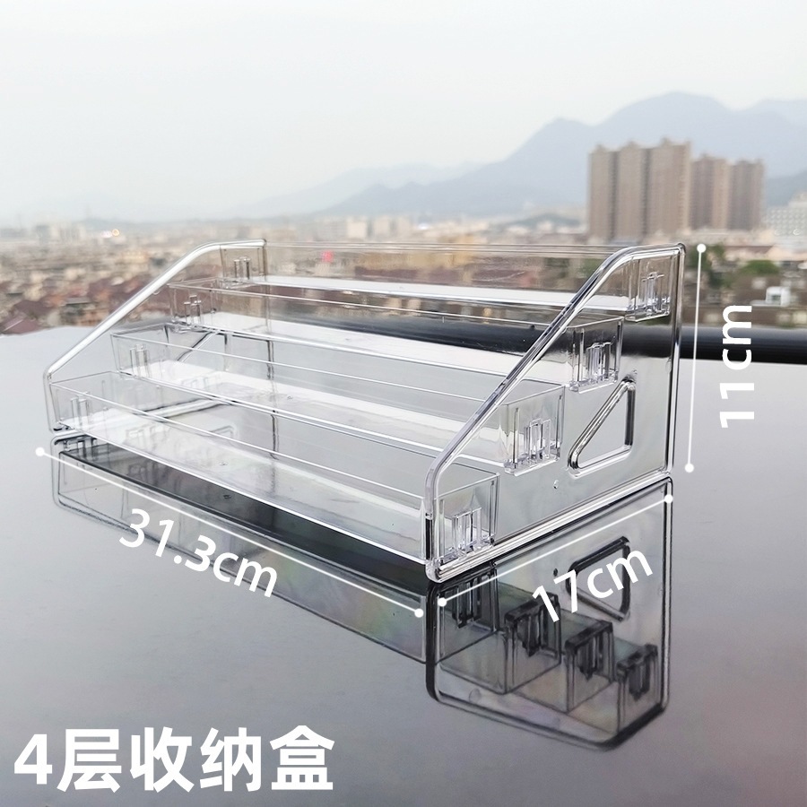 Mini estante de exhibición de vinos extranjeros tipo escalón multicapa gabinete de vinos pequeño estante de almacenamiento de vinos acrílicos