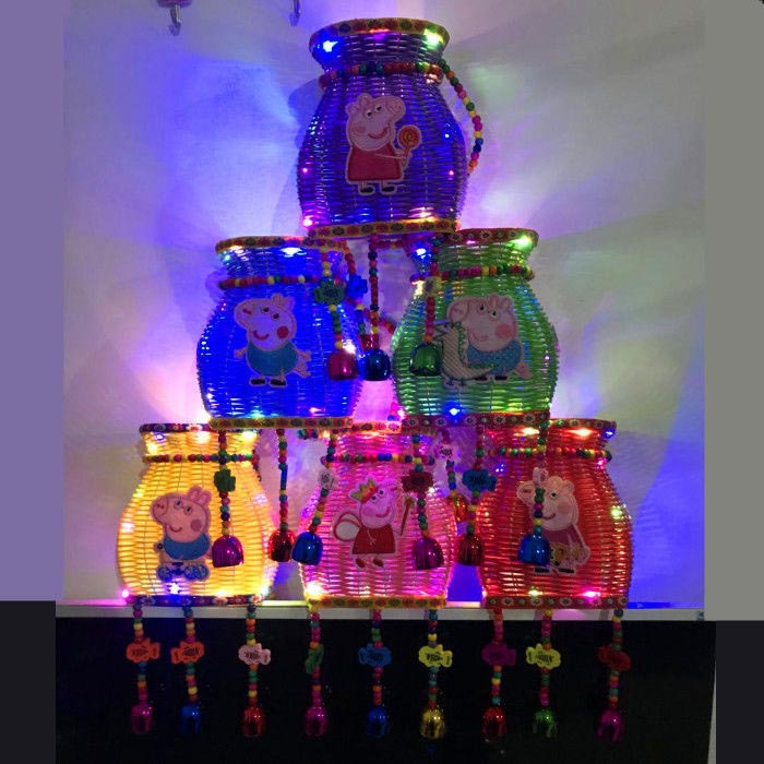 스몰 사이즈 컬러 꼰 컬러 조명 바구니 5 종