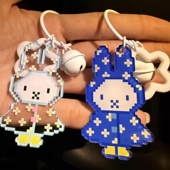 Miffy Rabbit Raincoat Series Creative Keychain Cute Cartoon Gift Bag Pendant for Best Friend