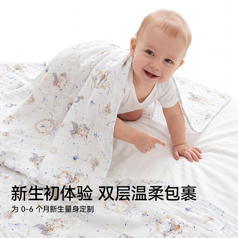 Rouyun Newborn Soft Wrap Blanket, Breathable Swaddle Blanket for Spring and Summer, Baby Wrap for Outdoors, All-Season Universal Cover Blanket