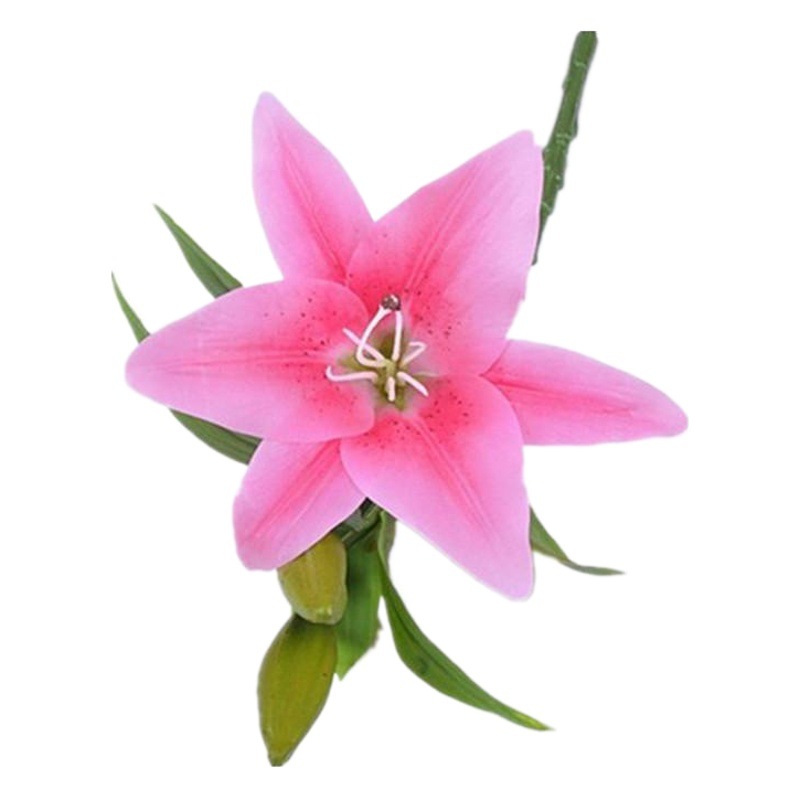 Transfronteriza Venta caliente alta simulación de ramo de lirio simulación Lily lirio falso flor hogar Decoración de la sala de estar colocado ramo