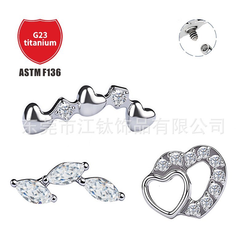 Pointed titanium steel lip stud product view
