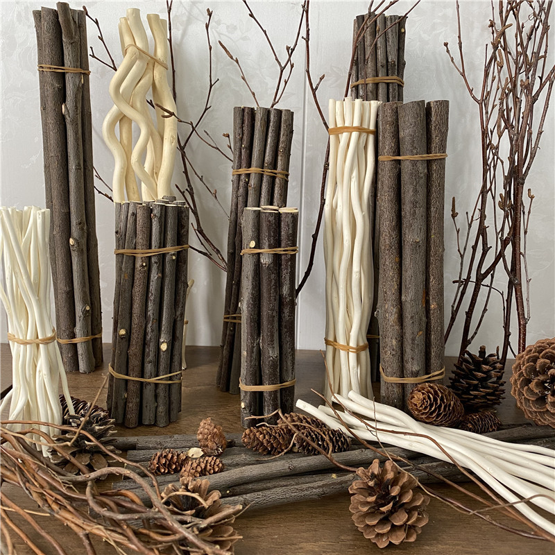 树枝批发干枝幼儿园diy画框干树枝松木枝木棍木制品龙柳段干树枝