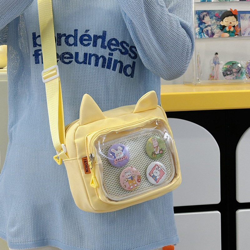 Cute Small Bag for Women, Japanese-Style Anime Pain Bag, Solid Color Fresh Student Crossbody Bag, Korean-Style Single Shoulder Small Bag