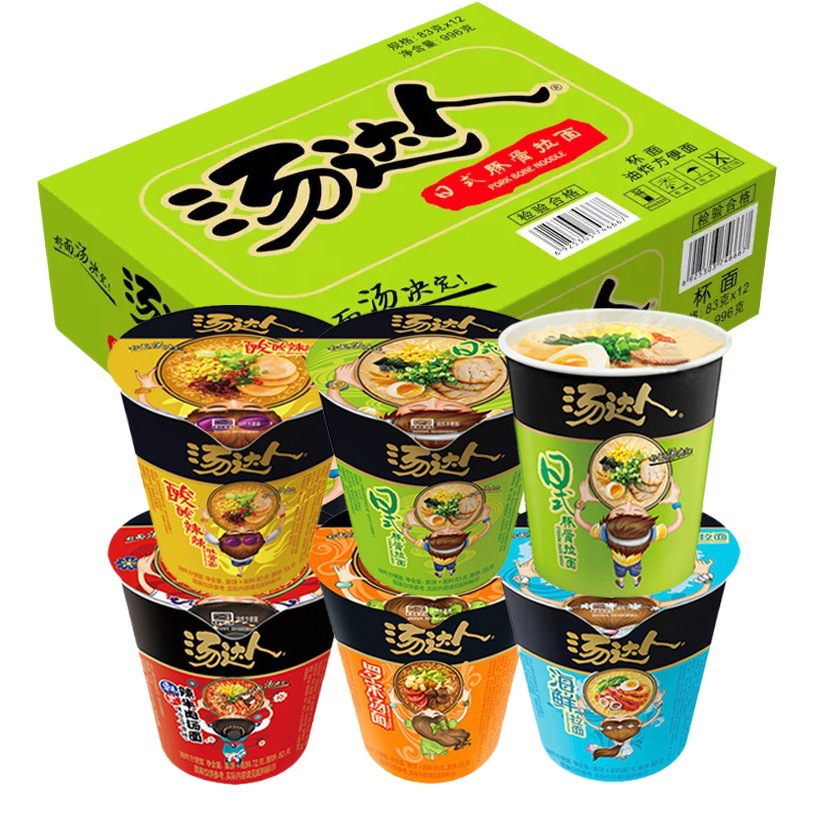 統一湯達人即席麺 日本豚骨ラーメン 酸辣ロシアンスープ即席麺 樽入り食品（Y）
