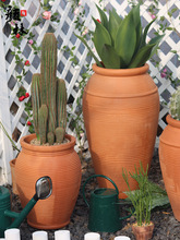庭院陶罐组合花园装饰陶器粗陶盆红泥盆瓦罐外贸陶罐花盆