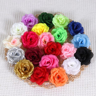 Simulation 8cm rose head wholesale wedding wall arrangement green plant flower arrangement Halloween headdress rose silk cloth flower