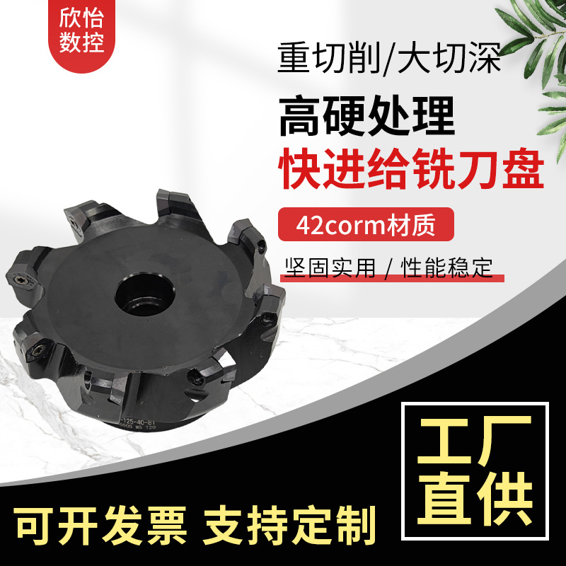 PD09-125-40-8T快进给铣刀盘 数控加工铣刀盘 重切削铣刀盘粗加工