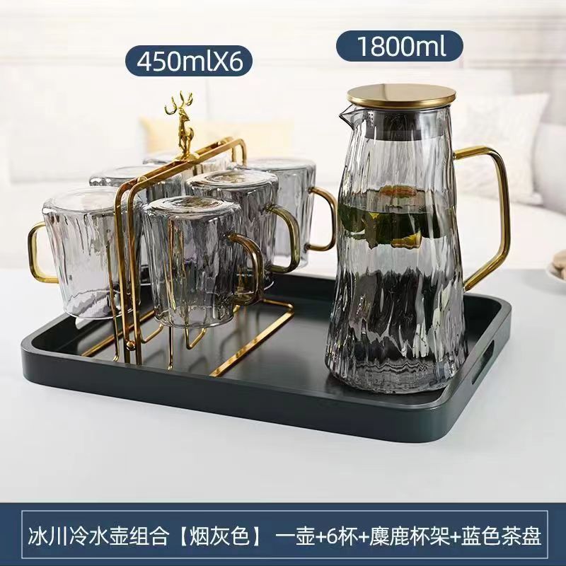 Nuevo traje de alta borosilicato glaciar botella de agua fría traje grueso vidrio gran capacidad olla creativa resistente al calor botella de agua fría