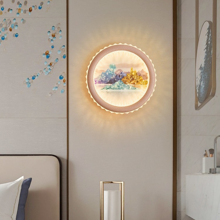 Luz lujosa lámpara de pared de dormitorio de cabecera de cama de alta gama lámpara de pared decoración mural china de fondo de la sala de estar lámpara de pared
