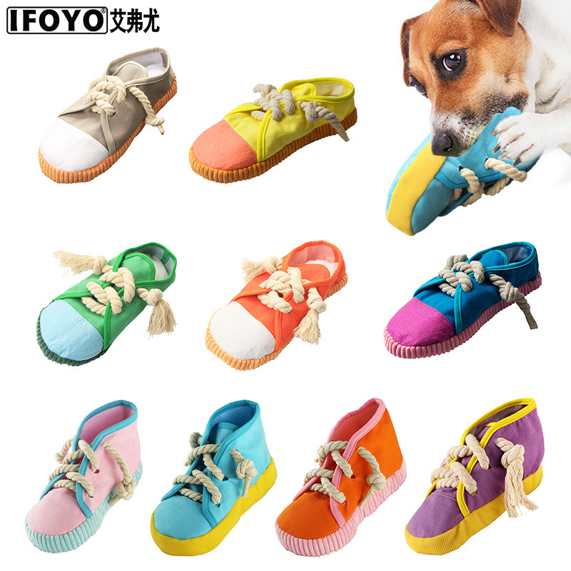 Amazon Canvas Shoes Pet Sound Toy Dog Teething and Teeth Cleaning Boredom Relief Supplies for Large Dogs Durable Chew Toys