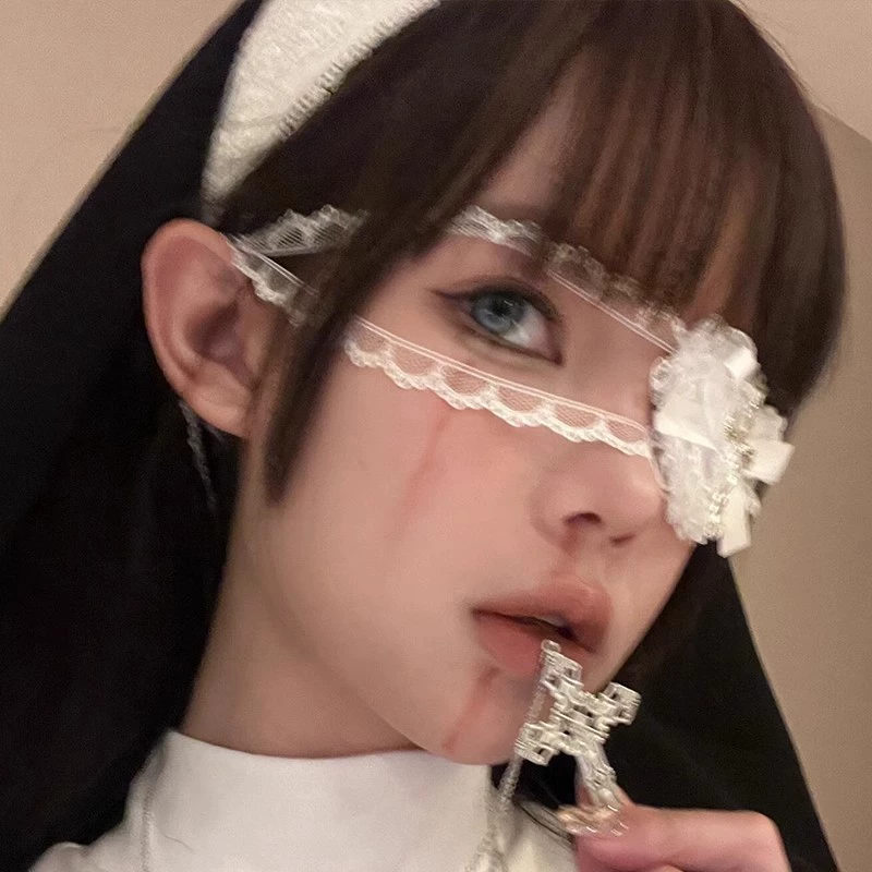 Швейная мастерская Halloween кружевная перекрестная Eyeline женская темная Gobba Бантик Любовь маска аксессуары