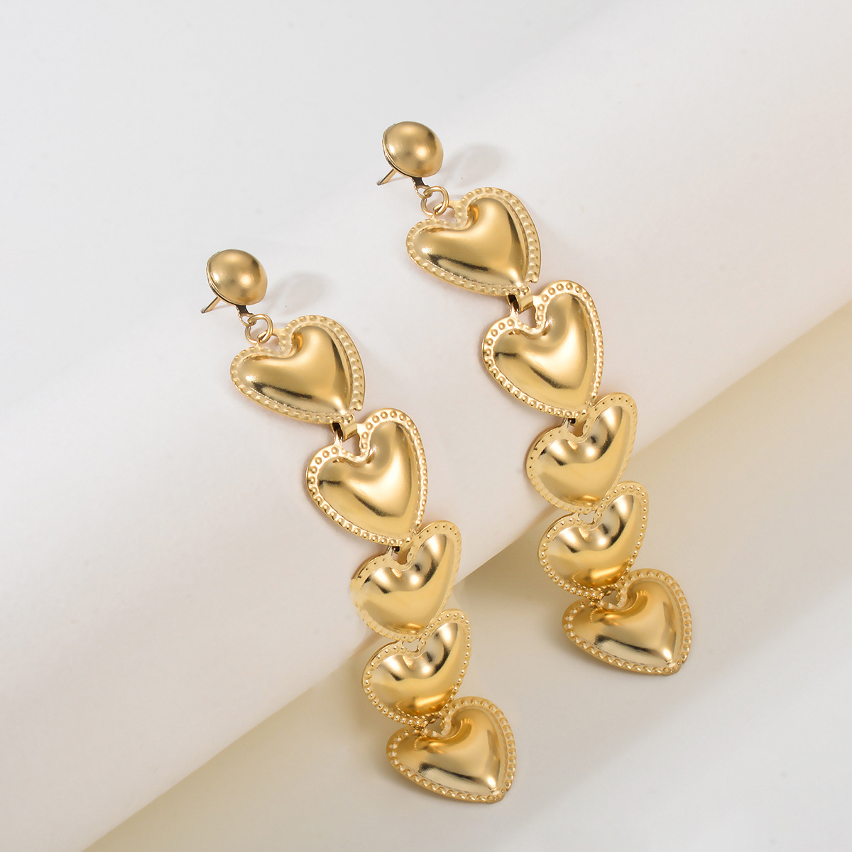 304 Stainless Steel Material 1 Pair Simple Style Heart Shape Plating Stainless Steel Drop Earrings