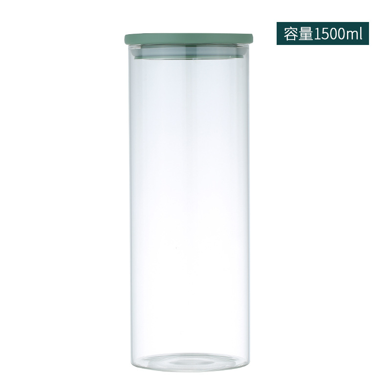 Frascos Redondos Sellados de Borosilicato de Alta Calidad al por Mayor, Frascos de Vidrio Transparentes para Almacenamiento, Frascos para Conservar Té Fresco, Frascos para Almacenar Granos y Dulces