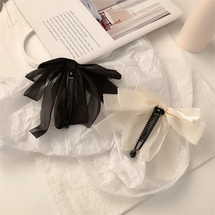 Clip de cabello de arco de super hadas cabello roto de mujer detrás de la cabeza de alto nivel de la red adornamiento de cabello rojo temperamento simple y dulce clip de cabello