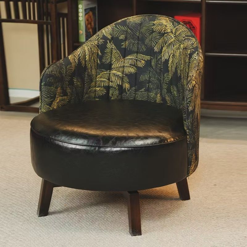 实木沙发椅家用客厅阳台休闲单人椅旋转座椅久坐靠背沙发椅子