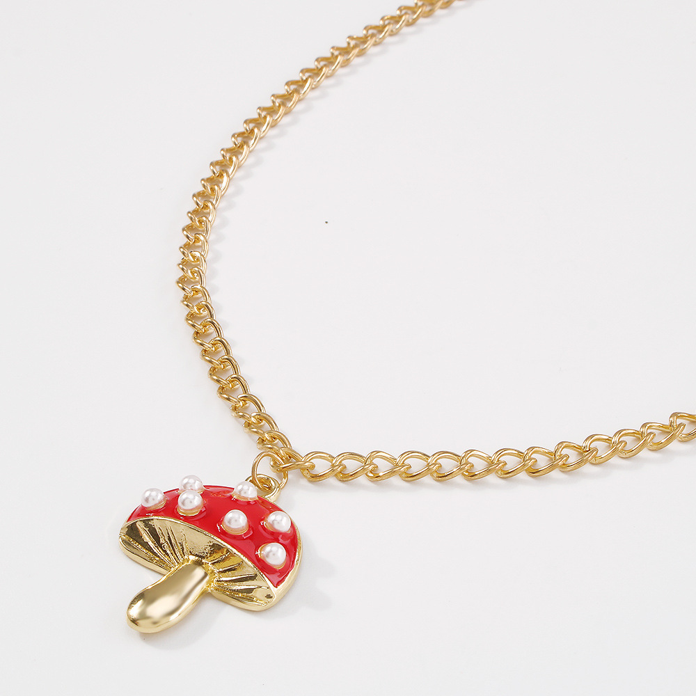 wholesale jewelry mushroom pendant necklace nihaojewelry