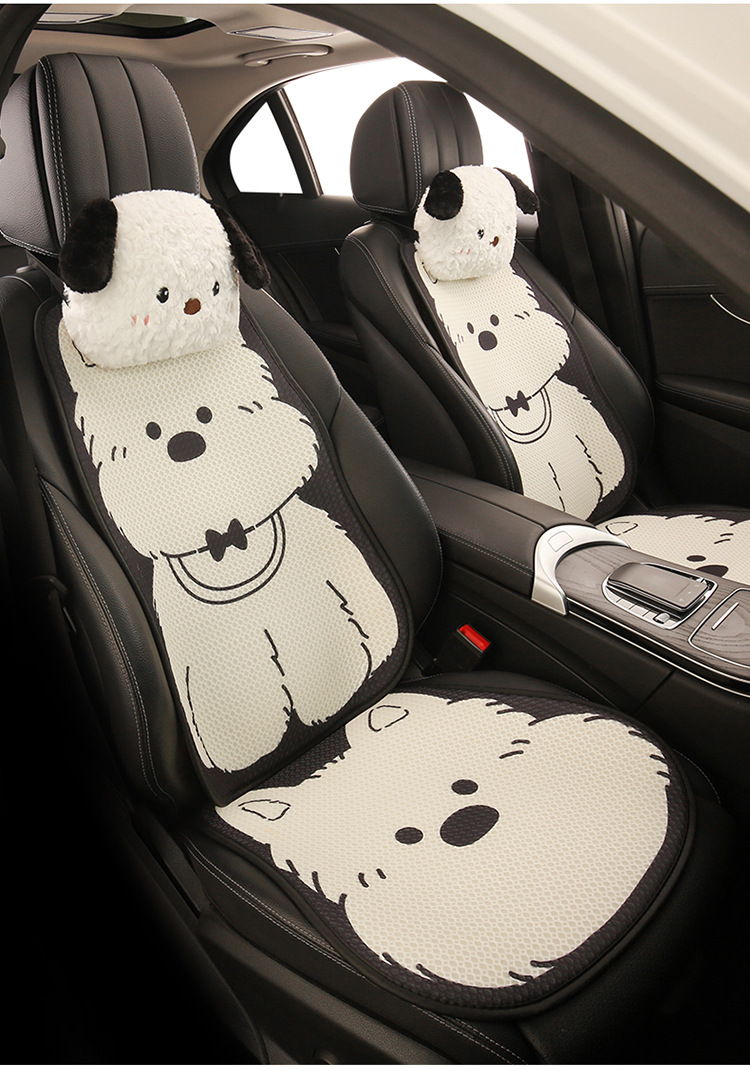 Car Seat Cushion, Breathable for Summer, Suitable for All Seasons, Black and White West Highland Women's Seat Cushion, Cute Seat Cover with a High-End Feel