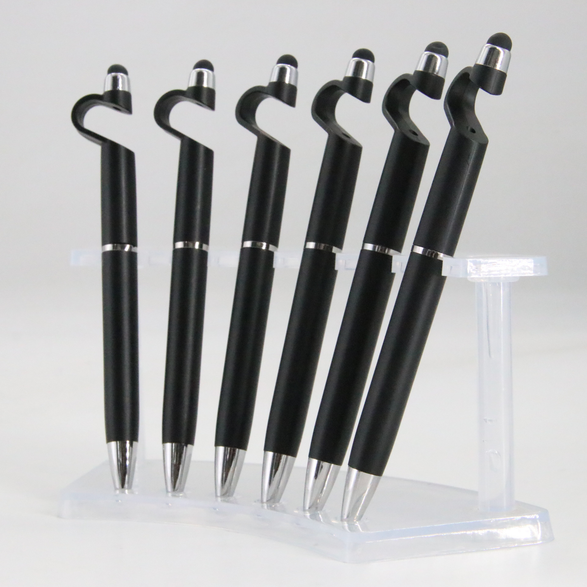 Rotatorio modelado pluma pantalla táctil teléfono móvil titular bolígrafo fábrica venta directa al por mayor bala recarga