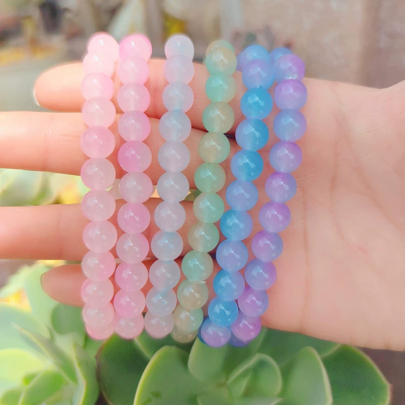 Бодхи четки, стеклянные бусины, бус bracelet, бусина браслет, градиент