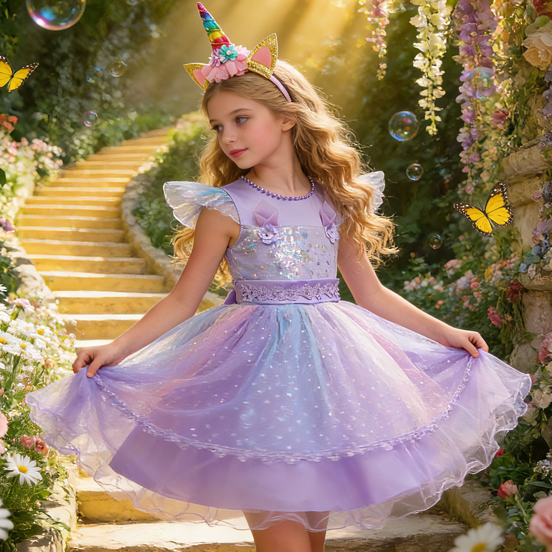 Наряд маленькой принцессы, детское платье, костюм, xэллоуин, косплей