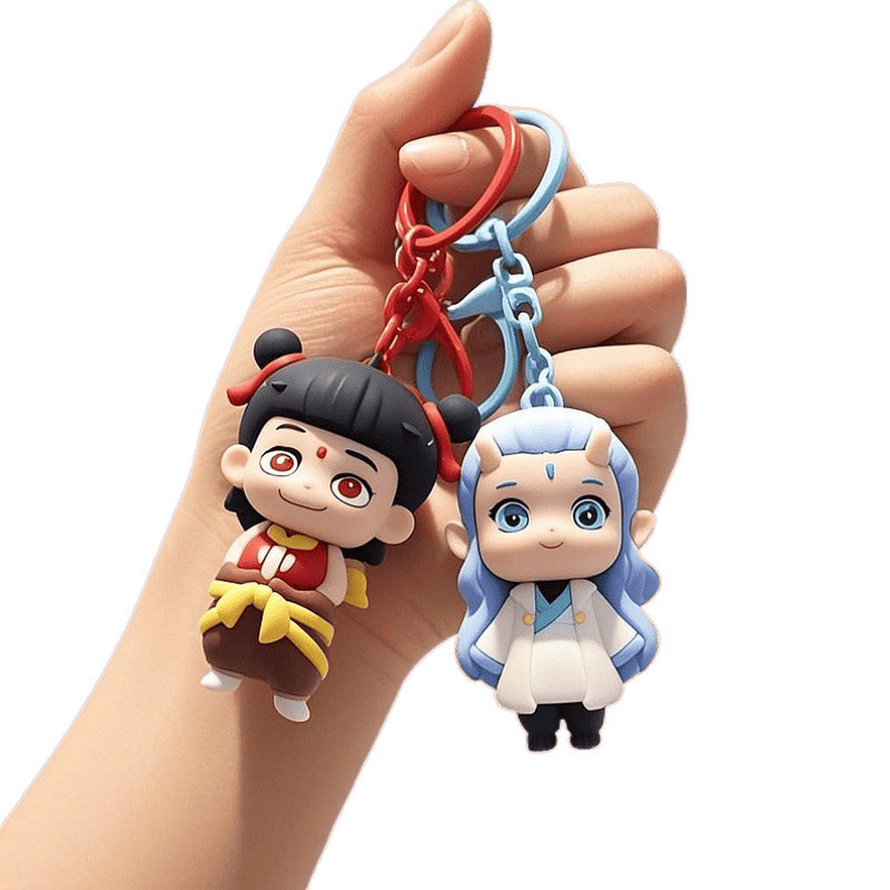 ネザの悪魔の子 魔童の海シリコンキーホルダー かわいい Ao Bing 立体人形 スクールバッグペンダント 学生ギフト|undefined