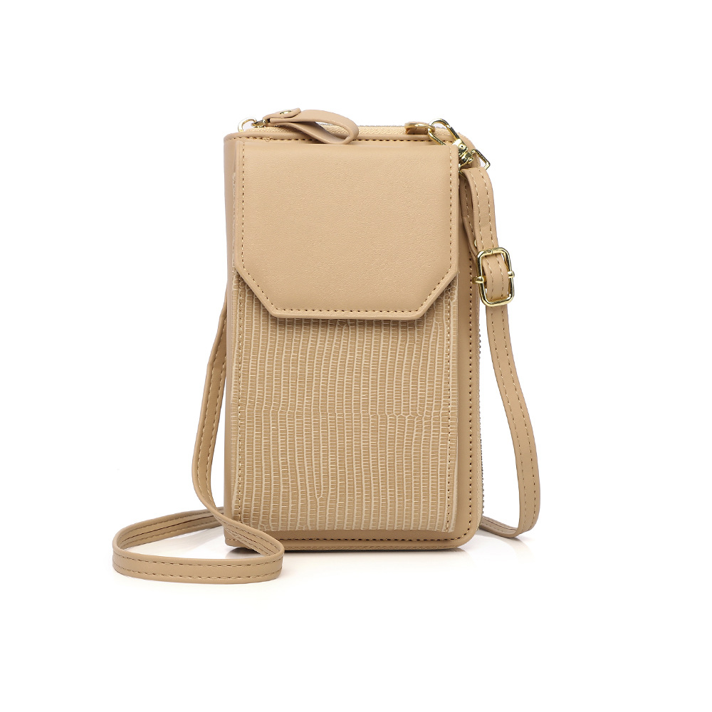 Suministro transfronterizo 2021 nueva bolsa de teléfono móvil para mujer billetera con cremallera vertical patrón de serpiente versátil bolso de hombro crossbody de estilo coreano