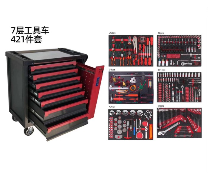 Carro de herramientas para automóviles, gabinete móvil, gabinete de herramientas pesadas, herramientas de manga, gabinete de piezas multicapa, juego completo de salón de belleza