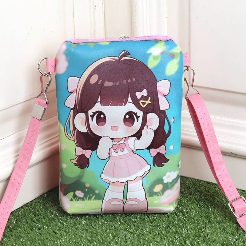 Double-zip crossbody bag for girls with long hair