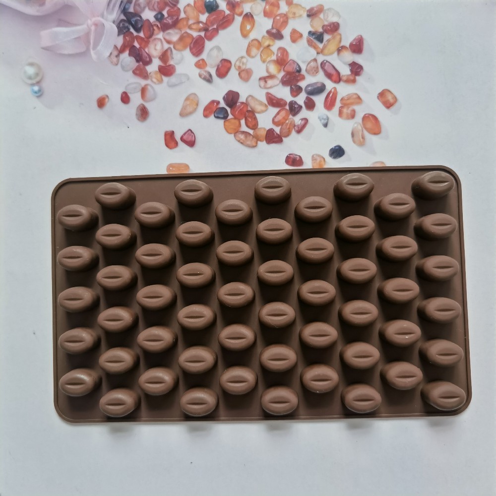 Silicone 55 granos de café 321 molde de chocolate helado gelatina pudín jabon molde de pastel herramientas de horneado