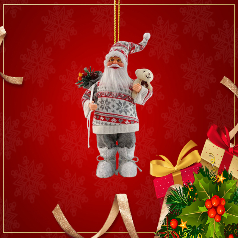 国境を越えた新しいサンタクロースの立ち姿アクリル平面ペンダントクリスマスツリーの小さなペンダントクリスマス装飾品|undefined