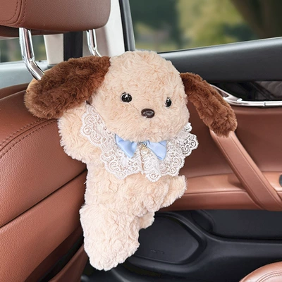 Bag Car Paper Box Car — Car tissue box/set - blue-bow-tie-pearl-bib-puppy-tissue-bag